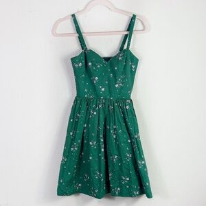 Amanda Uprichard Green Floral Sleeveless Champagne Dress size P